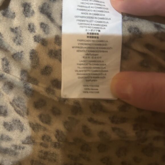 Michael Michael Kors Top Blouse Womens Size L Animal Print Bubble Hem Mob Wife - Picture 10 of 11